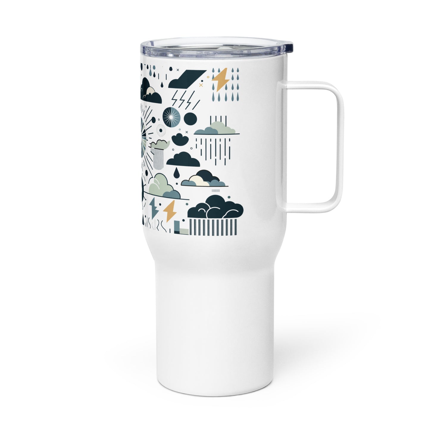 Travel mug with a handle
