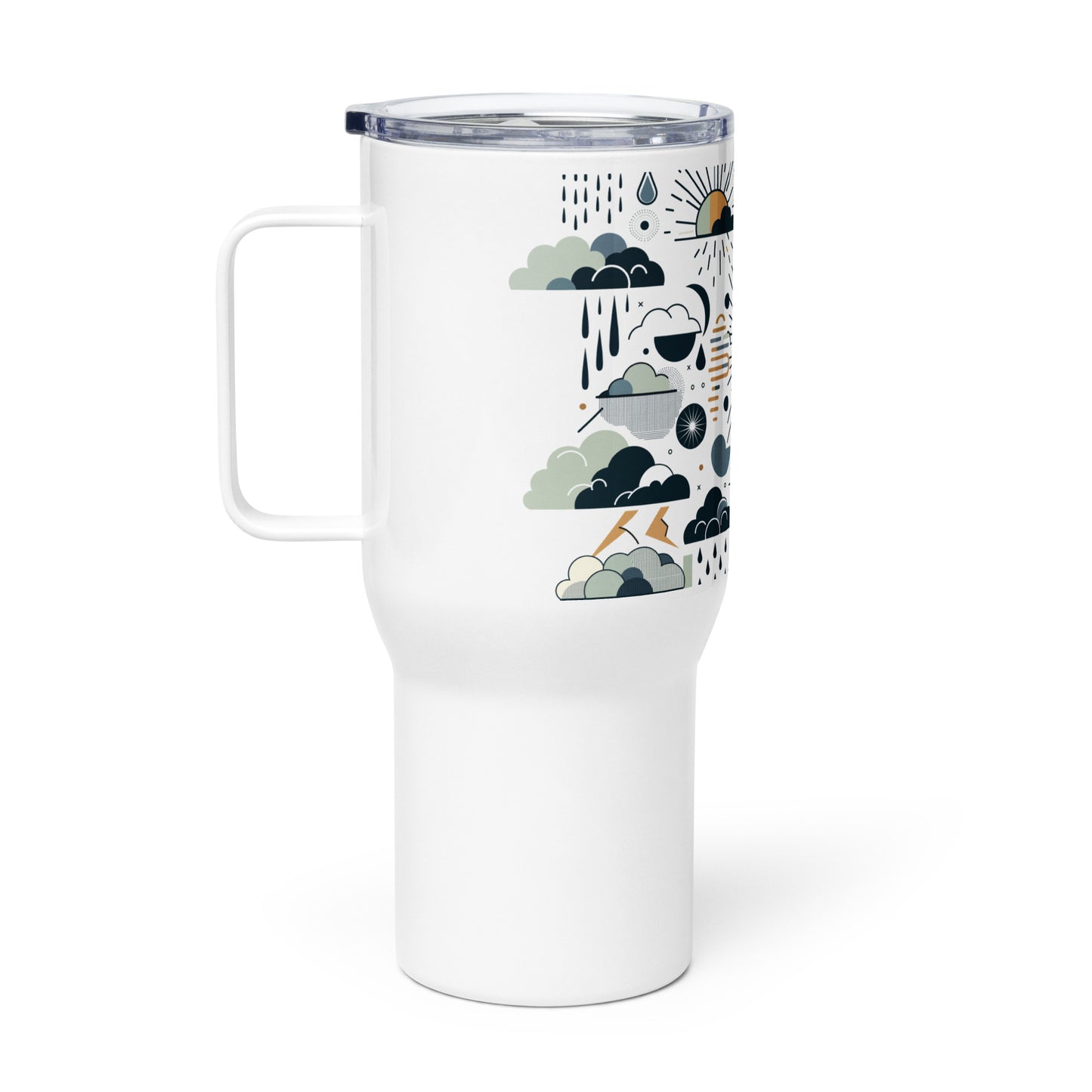 Travel mug with a handle
